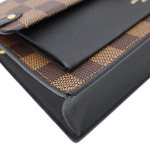 LOUIS VUITTON Vavin PM Damier Ebene Chain Crossbody Bag Black
