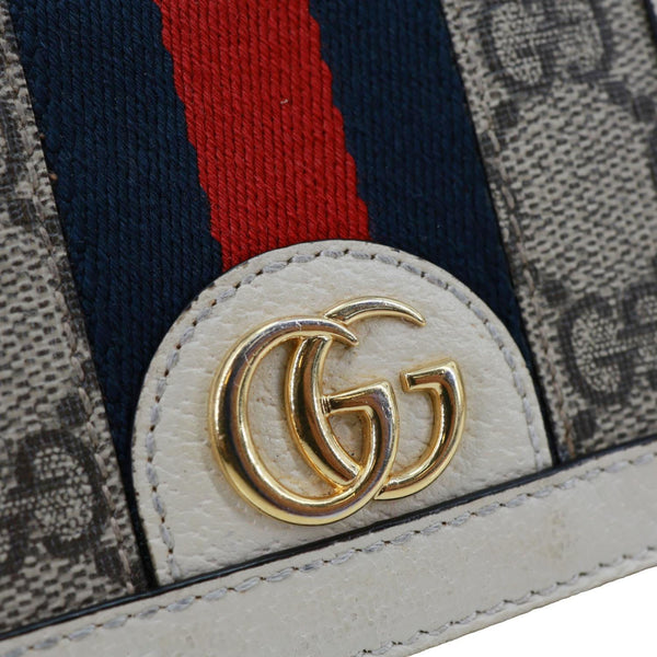 GUCCI Ophidia GG Supreme Canvas Card Case Wallet Beige 523155