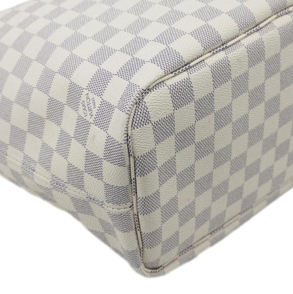 LOUIS VUITTON Neverfull MM Damier Azur Tote Bag Rose Ballerine