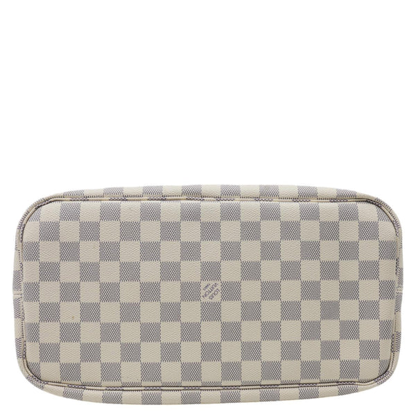 LOUIS VUITTON Neverfull MM Damier Azur Tote Bag Rose Ballerine