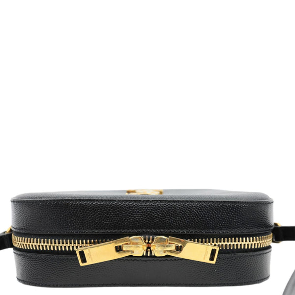 YVES SAINT LAURENT Lou Grained Leather Camera Crossbody Bag Black