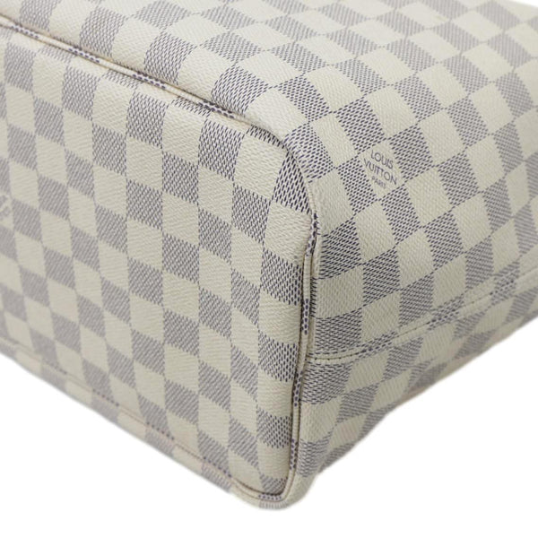 LOUIS VUITTON Neverfull MM Damier Azur Tote Bag Rose Ballerine