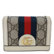 GUCCI Ophidia GG Supreme Canvas Card Case Wallet Beige 523155