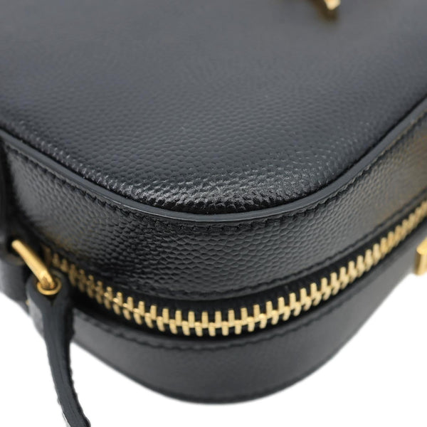 YVES SAINT LAURENT Lou Grained Leather Camera Crossbody Bag Black