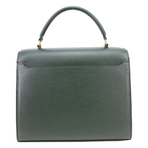 YVES SAINT LAURENT Cassandra Medium Grain De Poudre Leather Top Handle Shoulder Bag Green