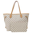 LOUIS VUITTON Neverfull MM Damier Azur Tote Bag Rose Ballerine