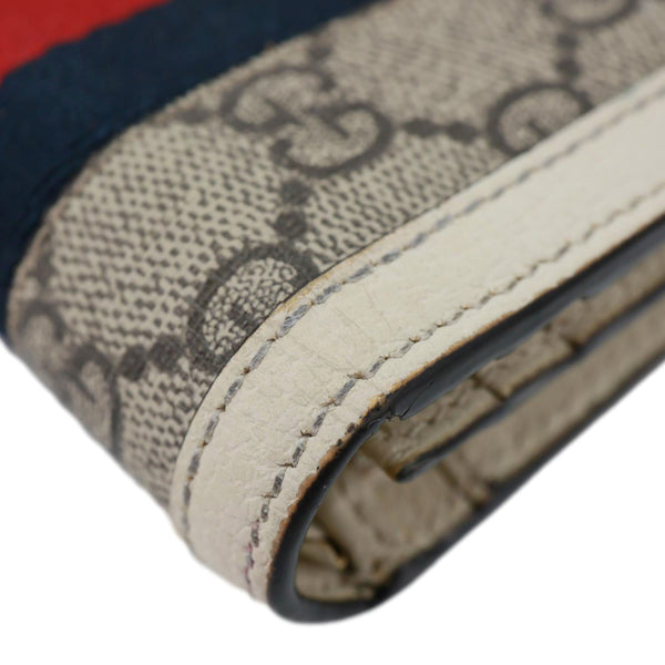 GUCCI Ophidia GG Supreme Canvas Card Case Wallet Beige 523155