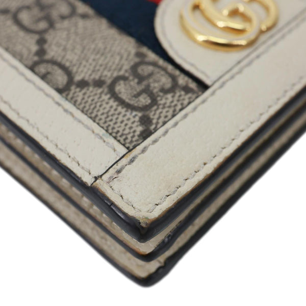 GUCCI Ophidia GG Supreme Canvas Card Case Wallet Beige 523155