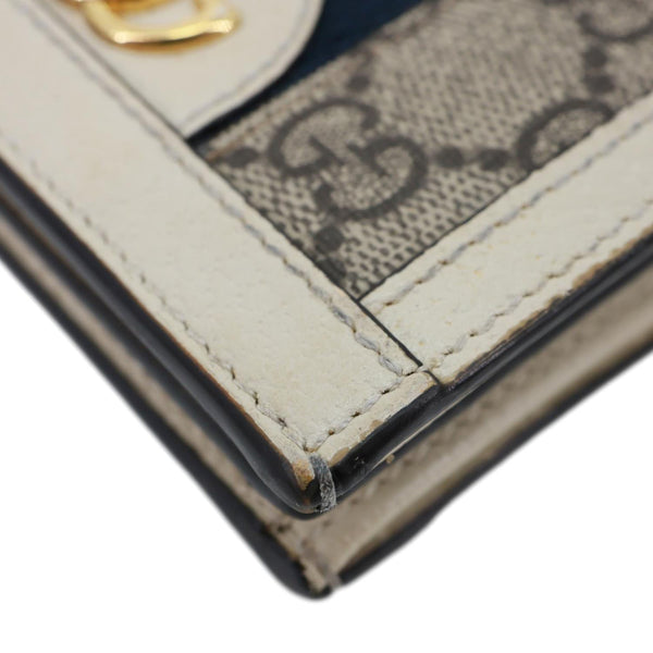 GUCCI Ophidia GG Supreme Canvas Card Case Wallet Beige 523155