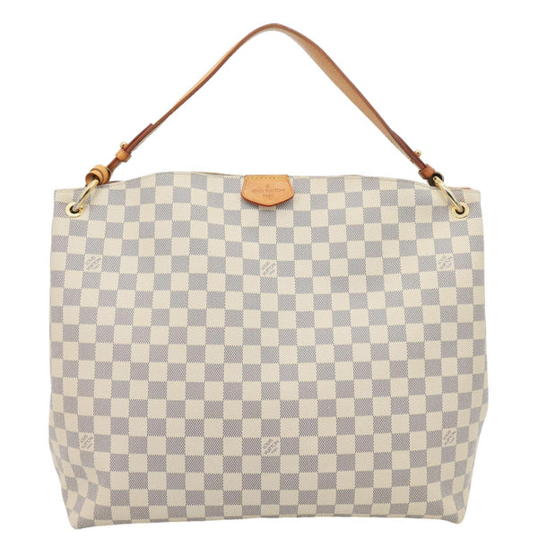 LOUIS VUITTON Graceful MM Damier Azur Hobo Bag Rose Ballerine