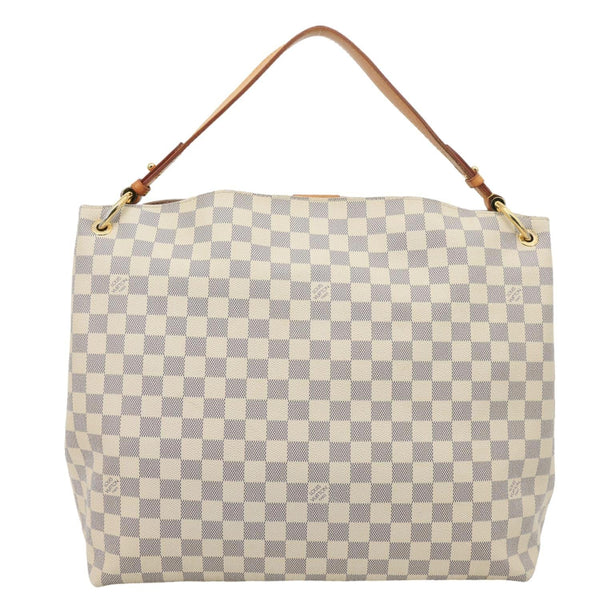 LOUIS VUITTON Graceful MM Damier Azur Hobo Bag Rose Ballerine