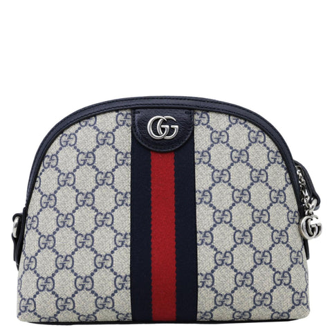 GUCCI Ophidia Dome Small GG Supreme Canvas Shoulder Bag Navy Blue 499621