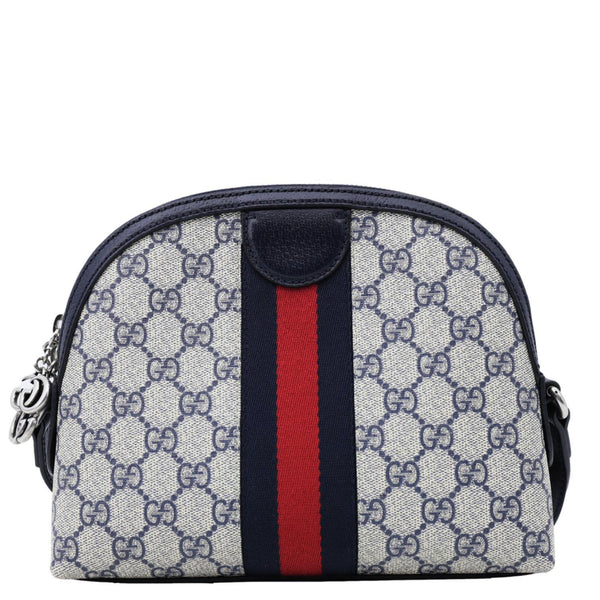 GUCCI Ophidia Dome Small GG Supreme Canvas Shoulder Bag Navy Blue 499621