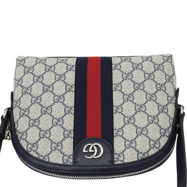 GUCCI Ophidia Dome Small GG Supreme Canvas Shoulder Bag Navy Blue 499621