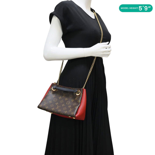 LOUIS VUITTON Surene BB Monogram Canvas Shoulder Bag Red