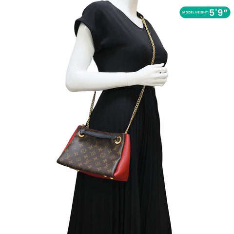 LOUIS VUITTON Surene BB Monogram Canvas Shoulder Bag Red
