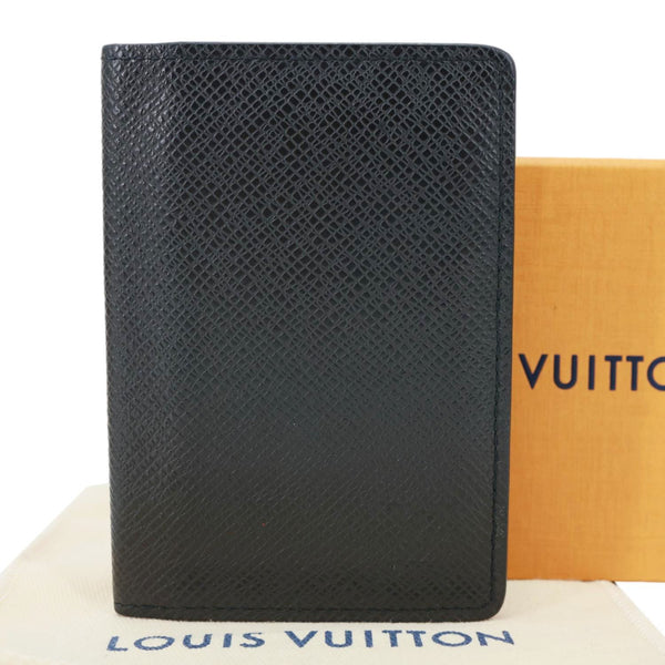 LOUIS VUITTON Taiga Leather Bifold Men's Wallet Black