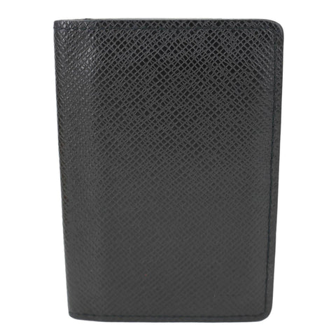 LOUIS VUITTON Taiga Leather Bifold Men's Wallet Black