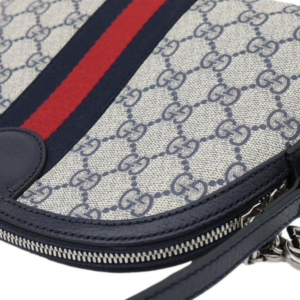 GUCCI Ophidia Dome Small GG Supreme Canvas Shoulder Bag Navy Blue 499621