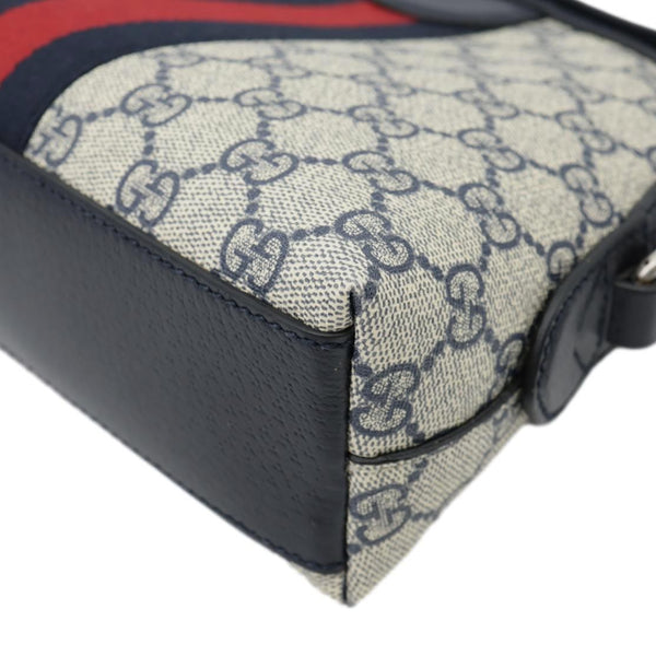 GUCCI Ophidia Dome Small GG Supreme Canvas Shoulder Bag Navy Blue 499621