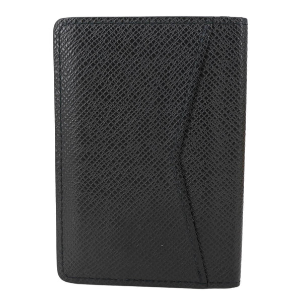 LOUIS VUITTON Taiga Leather Bifold Men's Wallet Black