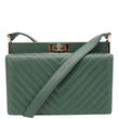 CHANEL Reissue Box Chevron Lambskin Leather Clutch Bag Green