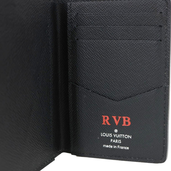 LOUIS VUITTON Taiga Leather Bifold Men's Wallet Black