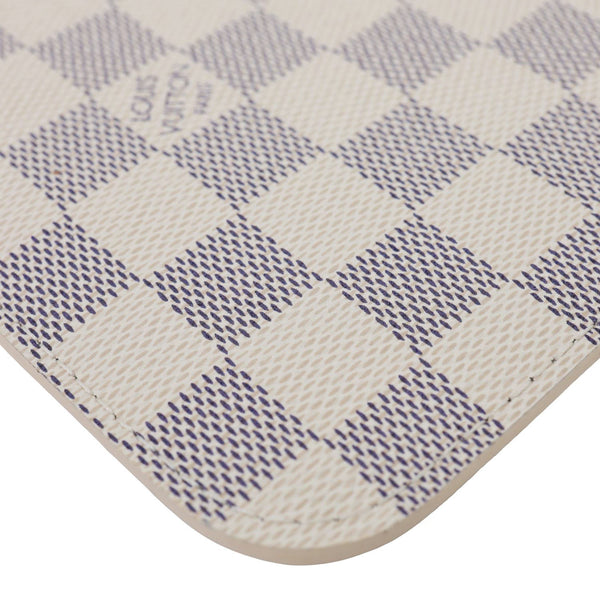 LOUIS VUITTON Neverfull Damier Azur Pochette Wristlet Rose Ballerine