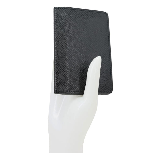 LOUIS VUITTON Taiga Leather Bifold Men's Wallet Black