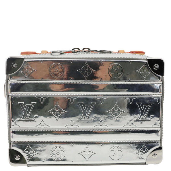 LOUIS VUITTON Handle Trunk Monogram Miroir Leather Shoulder Bag Silver