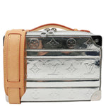 LOUIS VUITTON Handle Trunk Monogram Miroir Leather Shoulder Bag Silver