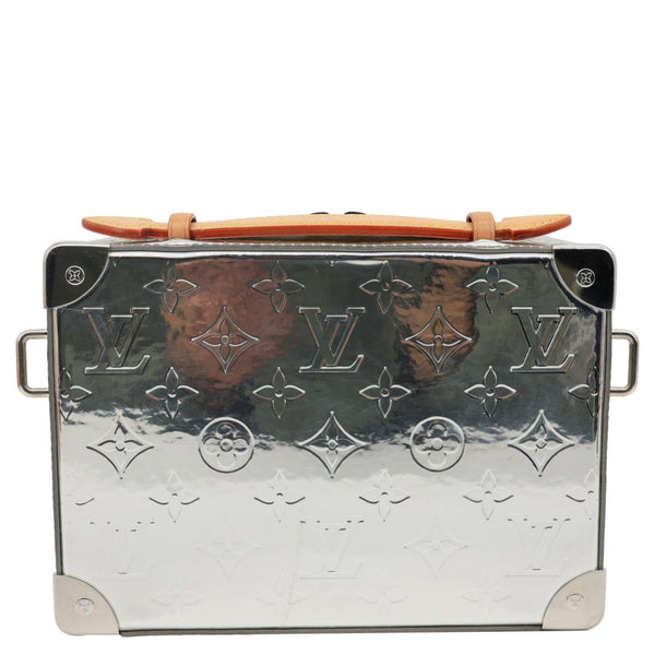 LOUIS VUITTON Handle Trunk Monogram Miroir Leather Shoulder Bag Silver