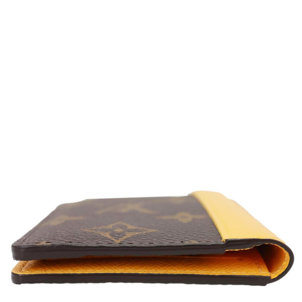 LOUIS VUITTON Pocket Organizer Monogram Macassar Canvas Wallet Safran Yellow