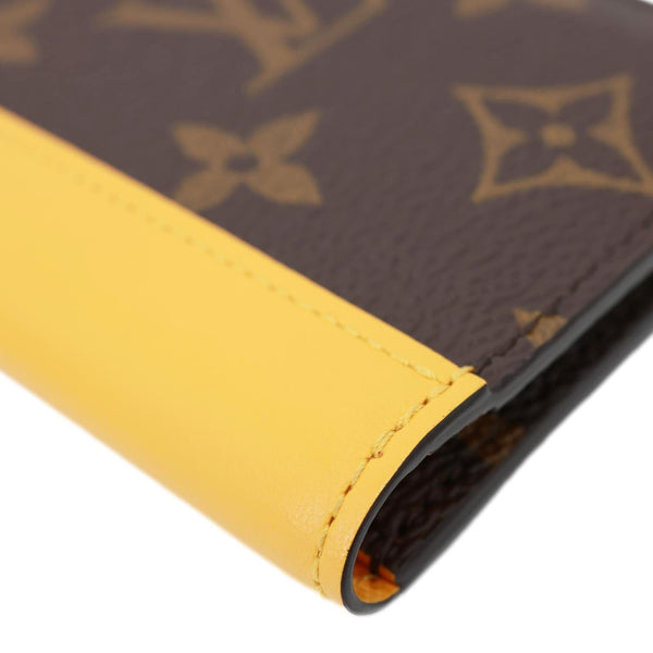 LOUIS VUITTON Pocket Organizer Monogram Macassar Canvas Wallet Safran Yellow
