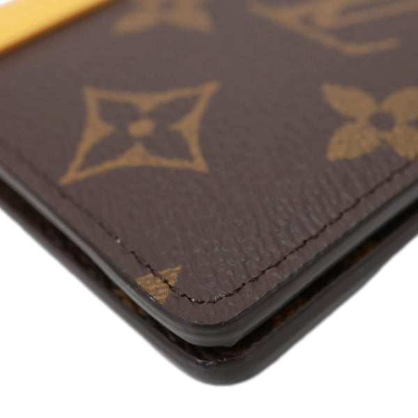 LOUIS VUITTON Pocket Organizer Monogram Macassar Canvas Wallet Safran Yellow