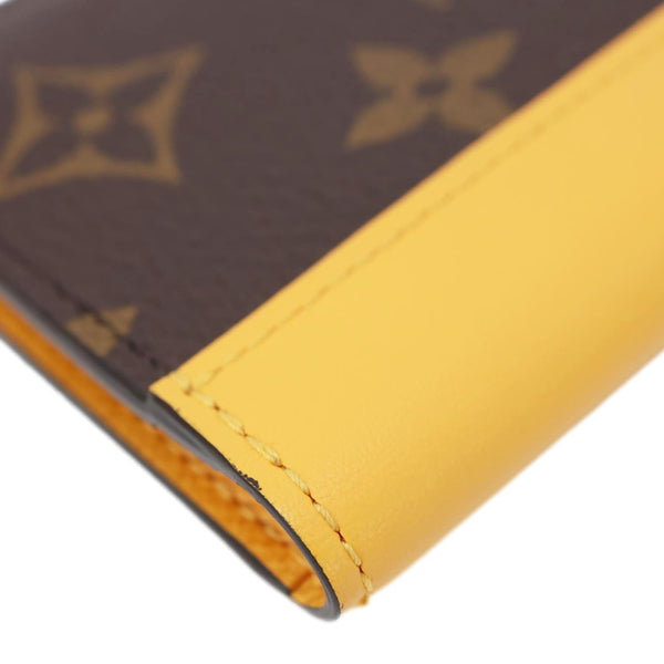 LOUIS VUITTON Pocket Organizer Monogram Macassar Canvas Wallet Safran Yellow