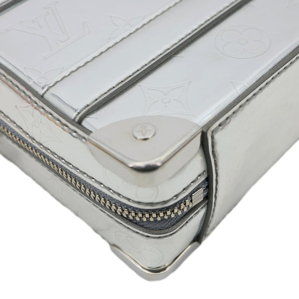 LOUIS VUITTON Handle Trunk Monogram Miroir Leather Shoulder Bag Silver
