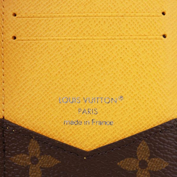 LOUIS VUITTON Pocket Organizer Monogram Macassar Canvas Wallet Safran Yellow