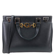GUCCI Zumi Medium Leather Top Handle Shoulder Bag Black 564744
