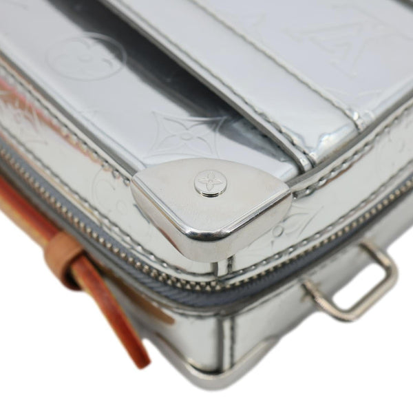 LOUIS VUITTON Handle Trunk Monogram Miroir Leather Shoulder Bag Silver