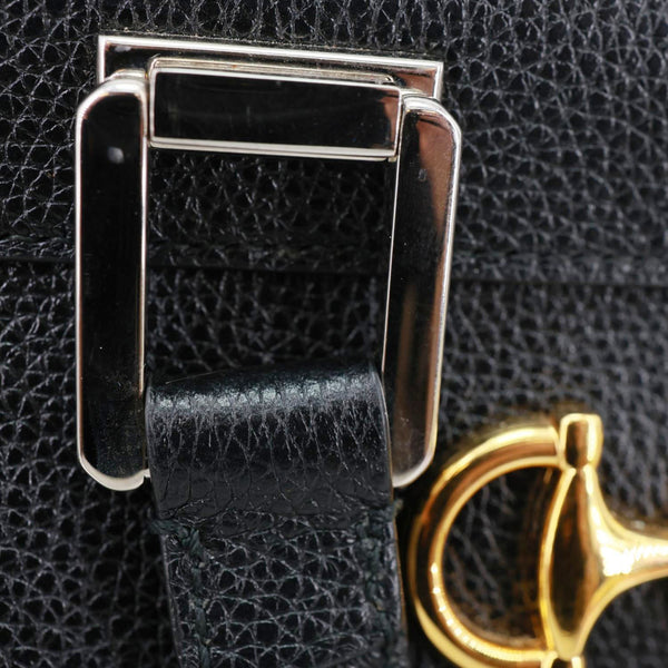 GUCCI Zumi Medium Leather Top Handle Shoulder Bag Black 564744