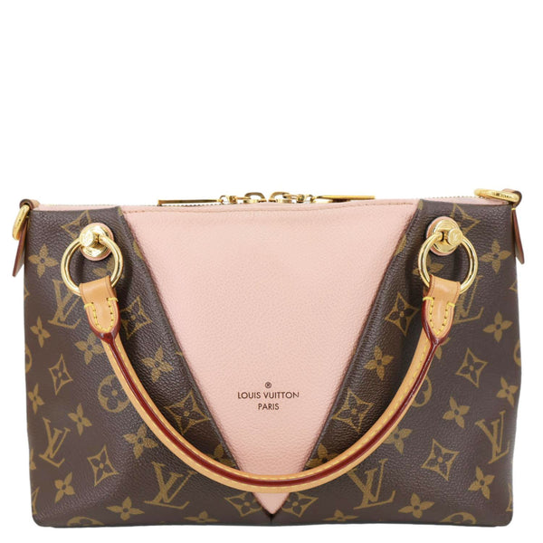 LOUIS VUITTON V BB Monogram Canvas Satchel Bag Pink