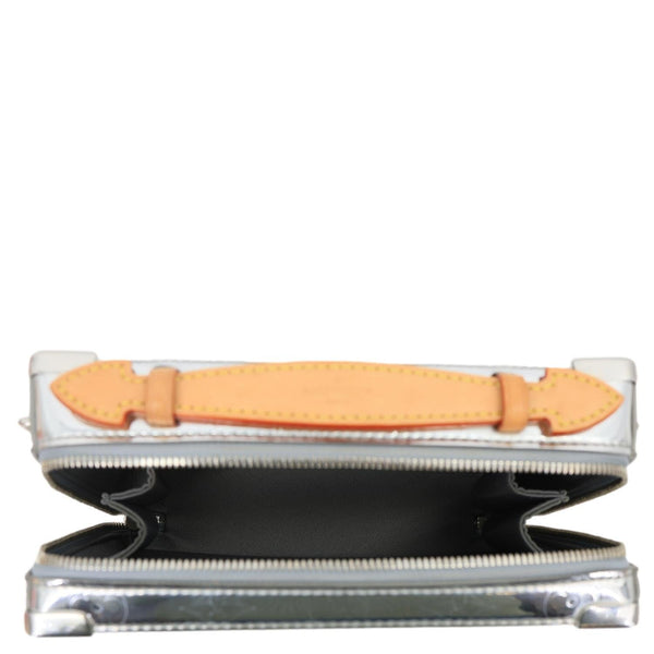 LOUIS VUITTON Handle Trunk Monogram Miroir Leather Shoulder Bag Silver