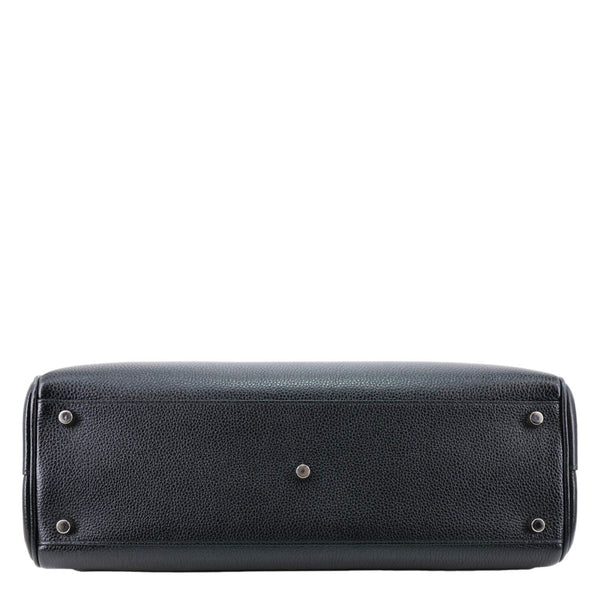 GUCCI Zumi Medium Leather Top Handle Shoulder Bag Black 564744