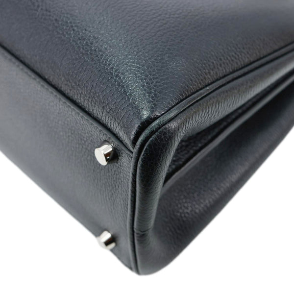 GUCCI Zumi Medium Leather Top Handle Shoulder Bag Black 564744