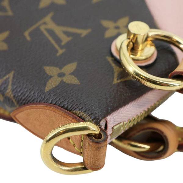 LOUIS VUITTON V BB Monogram Canvas Satchel Bag Pink