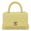 CHANEL Extra Mini Coco Handle Flap Bag Shoulder Bag Yellow