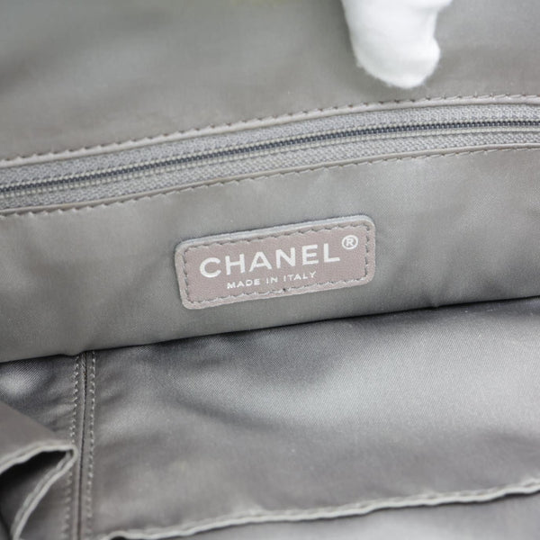 CHANEL Large Vinyl Ice Cube Shopper Tote Bag Silver