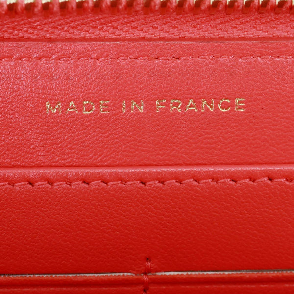 CHANEL Quilted Lambskin Leather Zip Around Long Wallet Pink