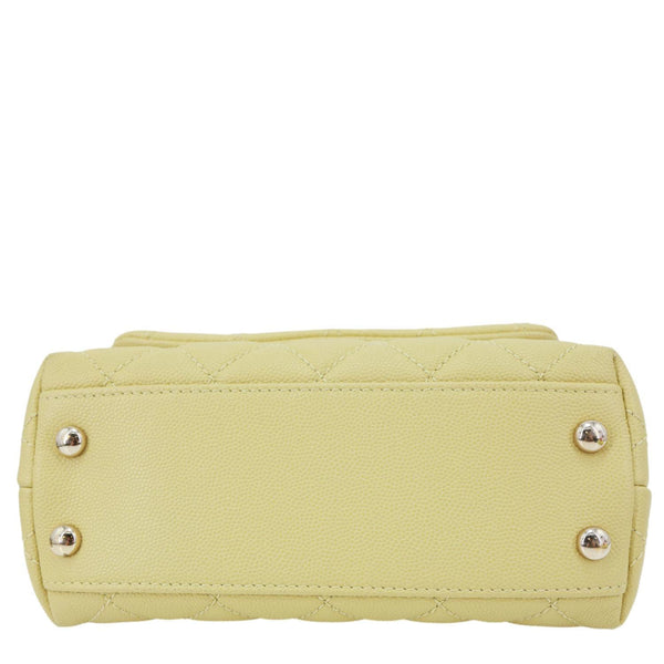 CHANEL Extra Mini Coco Handle Flap Bag Shoulder Bag Yellow